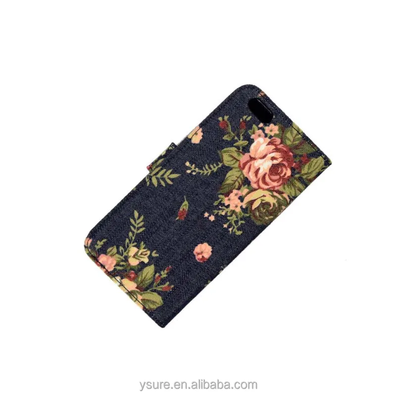 Flower Pattern Fabric Leather Phone Case For LG G Flex 2 With PVC ID and credit card slots