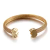 Simple Design Fashion Bear Mesh Bracelet Women Jewellery 18k Gold Mesh Cuff Bracelet