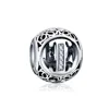 LZESHINE Original 925 Sterling Silver Alphabet Charm fits DIY Bracelets & Bangles Vintage I Micro Pave Clear CZ Charms Beads