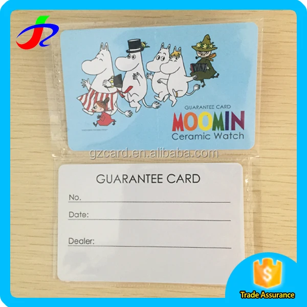 international warranty card custom plastic pvc guarantee card