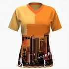 2018 latest fashion design custom printing sublimation v neck women T-shirts