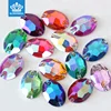 Wholesale Oval Shape AB Colors High Quality Fancy resin Sew On Rhinestone for dress