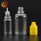 clear plastic PET 30ml 10ml e liquid dropper bottle with label printing seal plastic bottle