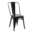 Modern Steel Iron Industrial Metal Dining Chair, Highback Stackable Cafe Side Chair