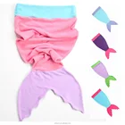 Wholesale warm soft fleece children blanket mermaid blank funny fish tail