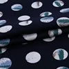 Navy color air jet dot pattern 100% twill digital print rayon fabric for garment