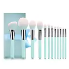 2019 New Arrival 12 pcs Nylon Hair Cosmetic Makeup Brush Set with Leather Case
