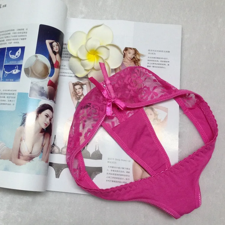 Stock Underwear Women Summer Style Sey Lingerie Diamond flower print Lace Thong Panties G String Panties Thongs Underwear Knicke