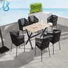 New arrival morden aluminium garden dining set high quality aluminium table outdoor chairs Polyester rope woven outdoor chair