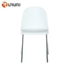 Cheap custom colorful simple cafe with armless dining office plastic chairs with metal chrome legs for sale