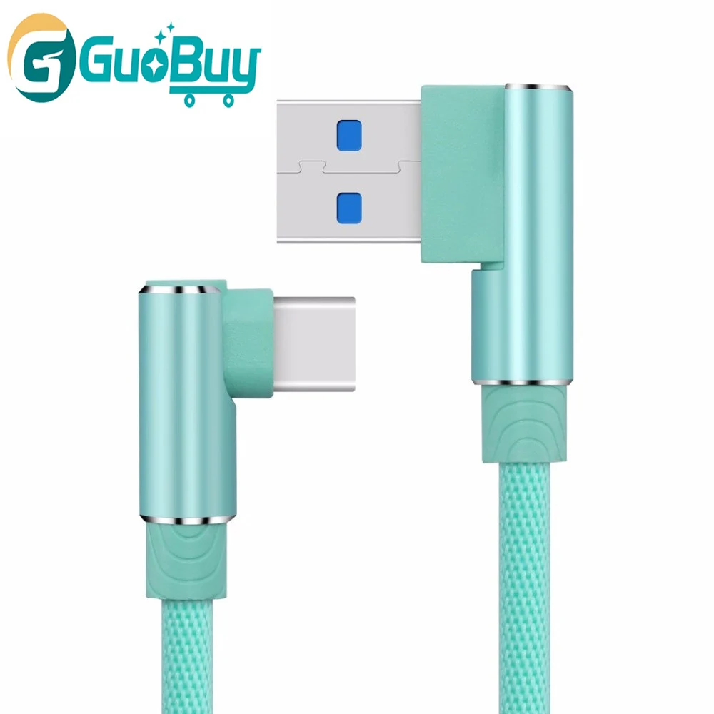 1m/3FT Phone Cable Right Angle USB-C Type C Data & Sync Faster Charger Cable For Samsung Galaxy S8 Universal Smartphone Cables - ANKUX.COM