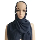 Black fashion spring summer voile polyester head muslim scarf hijab