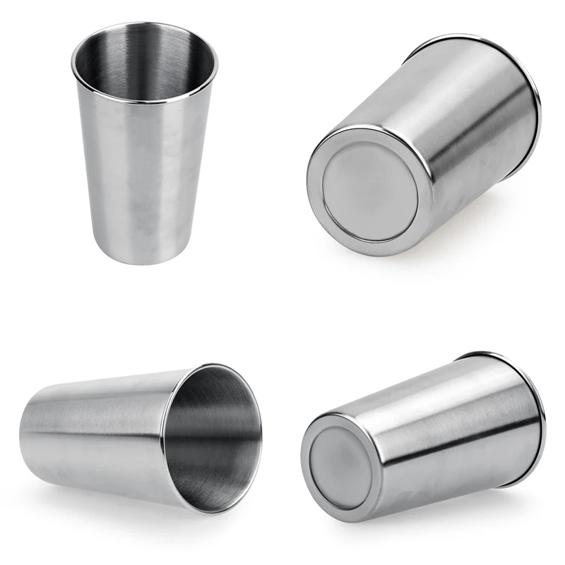 Stainless Steel Pint Cups LargeSmall Durable Kids Cup Metal Tumblers Juice Cocktail Iced Tea Cup Home Bar Camping Drinking Mugs (7)