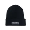 Professional custom leather patch beanies hat leather label beanies wholesales
