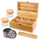 Handmade Large Stash Box Cosmetic Bamboo Makeup Organizer Box
