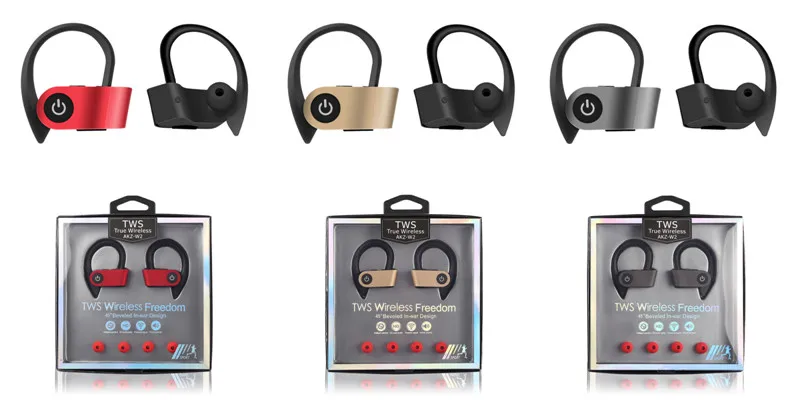 AKZ-W2 TWS Sport Earphones BT5.0 Wireless Headphone Headset Freedom Ear Hook True Wireless Sport Earbud - ANKUX.COM