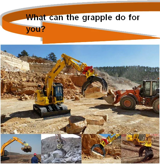 hydraulic rotator grapple for excavators hydraulic rotating grab