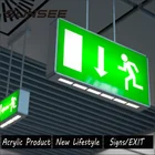 Wholesale custom led boards fire public place emergency acrylic hanging exit sign for aboard