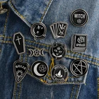 Backpack jacket accessories black moon pins badges brooches enamel lapel pin