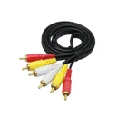 Gold Plated AV Male to Male cord 3RCA to 3RCA Stereo Audio Video Cable adapter for HDTVs DVD receiver