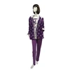 Elegant leisure purple three-piece pajamas woman
