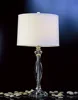 UL classic crystal glass table lamp with finial and white lamp shade room lighting