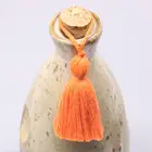 wholesale colorful 9cm polyester silk tassels for garment fringes