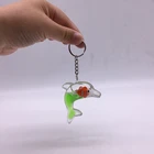 Custom Acrylic Liquid Keyrings 3D Clear Floating Dolphin Keychain