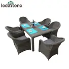 7pcs high quality round rattan dining set outdoor table and chair