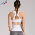 Girl Sexy white singlets Ladies Workout Tank Top Women Fitness Bra Crop Top