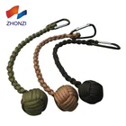 Wholesale Handmade Monkey Fist Paracord Carabiner Keychain Knot tactical gear survival keychain 550 paracord Key chain