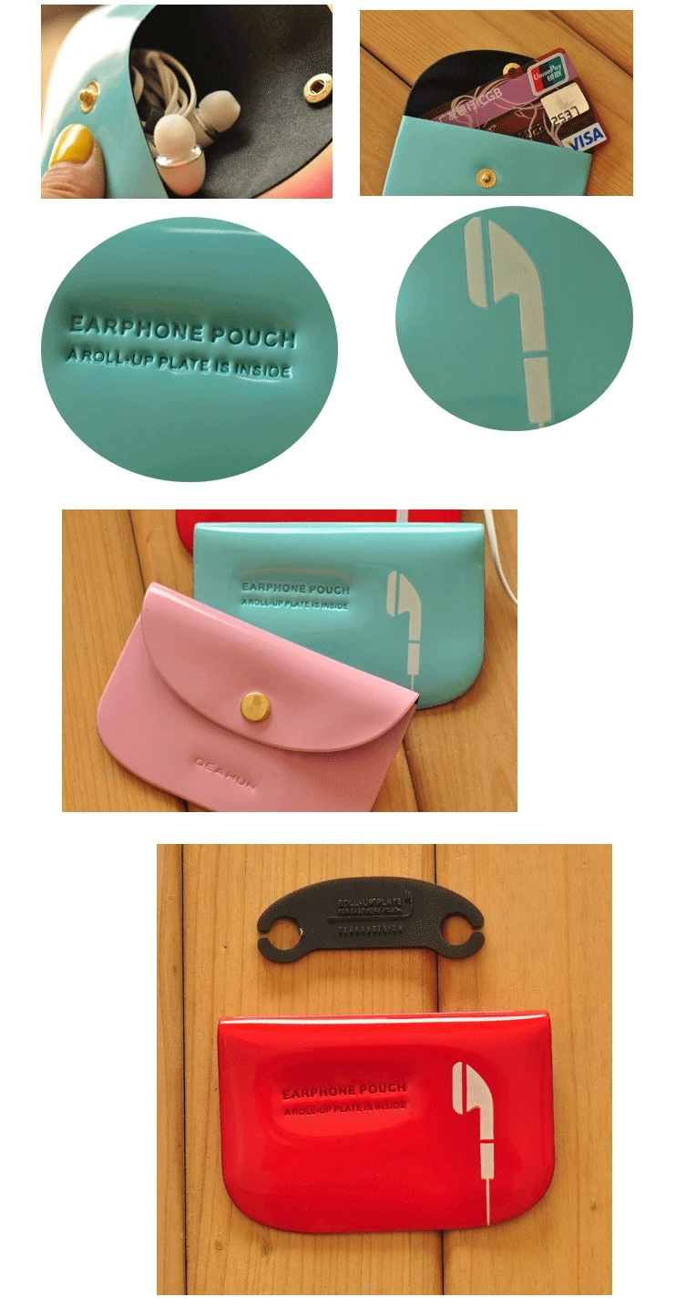 waterproof PVC colorful earphone bag