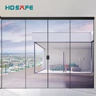 Latest design black frame soft closing synchronized glass sliding door