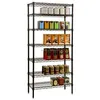 Epoxy Black Adjustable 7 Tiers Heavy Duty Metal Display Wire Shelf , NSF & SGS Approval