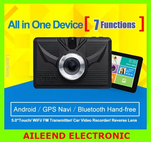Car DVR Dual Camera Lens + Wifi + Android 4.0 Smart Tablet + GPS Navigator Full HD 1080P 5.0'' LCD video Recorder Dash Cam