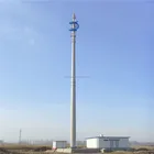 hot dip galvanized 30m 60m GSM communication radio telecom monopole tower tubular mobile phone antenna mast