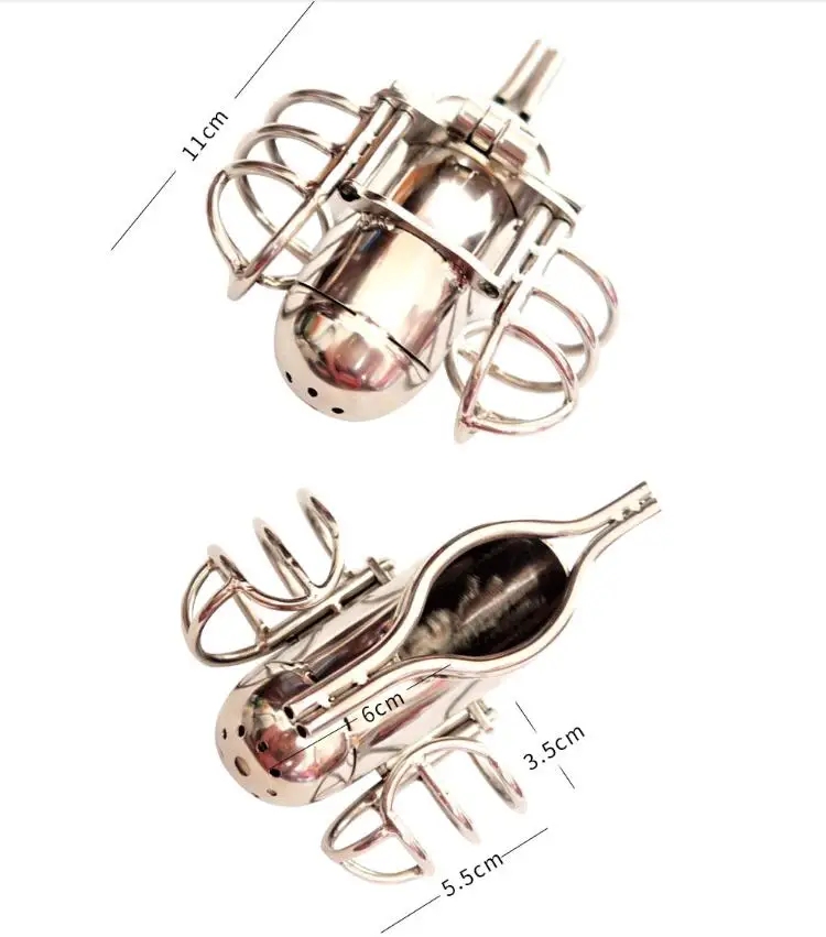 New BDSM Male Men Chastity Belt with Hole Stainless Steel