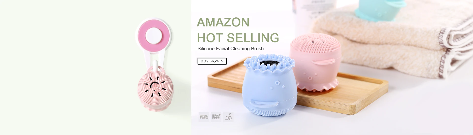 New Design Hot Sale Safety Soft BPA Free Silicon Face Cleansing Brush