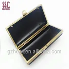 16.5x8cm clutch metal frames with black plastic shells box purse frame
