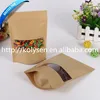 Doypack Stand up Pouch Ziplock Kraft Paper Bags with Clear Window and Zipper