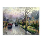 High quality Christmas street festive atmosphere art hang pictures decorative painting
