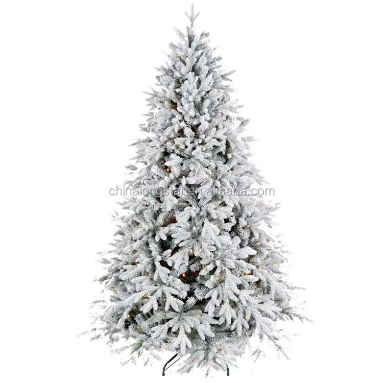 7FT стекались снег белый Prelit искусственный Праздник Рождественская елка