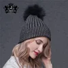2019 New Trendy Fall Winter Slouchy Womens Hats and Caps Bobble Beanies Knitted Hat with Pom Pom