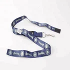Cheap polyester logo custom blue Lanyards with plastic clip