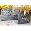 Foshan Hongtu Wrought Iron Sliding Iron Main Gate Design With Motor
