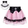 Baby Kids Children Girl's Wear Elastic Waist Bow Bead Decoration Short Pleated A-line Cute Sweet Skirt