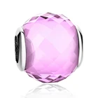 Forewe 925 Sterling Silver Crystal Charms Faceted Spacer Murano Beads Fit Bracelet Original DIY Jewelry Accessories