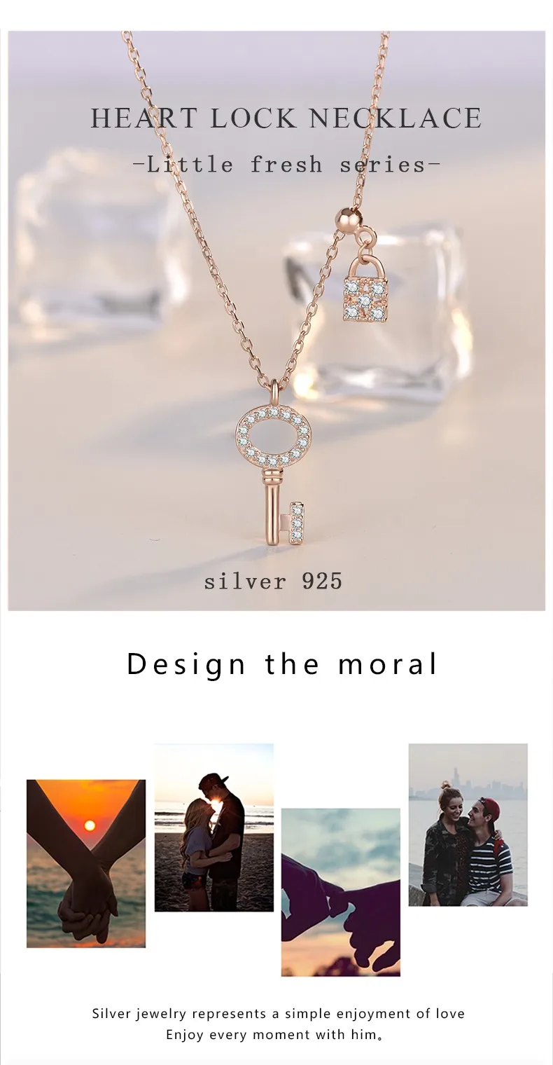 valentine day jewellery 925 sterling silver love heart key
