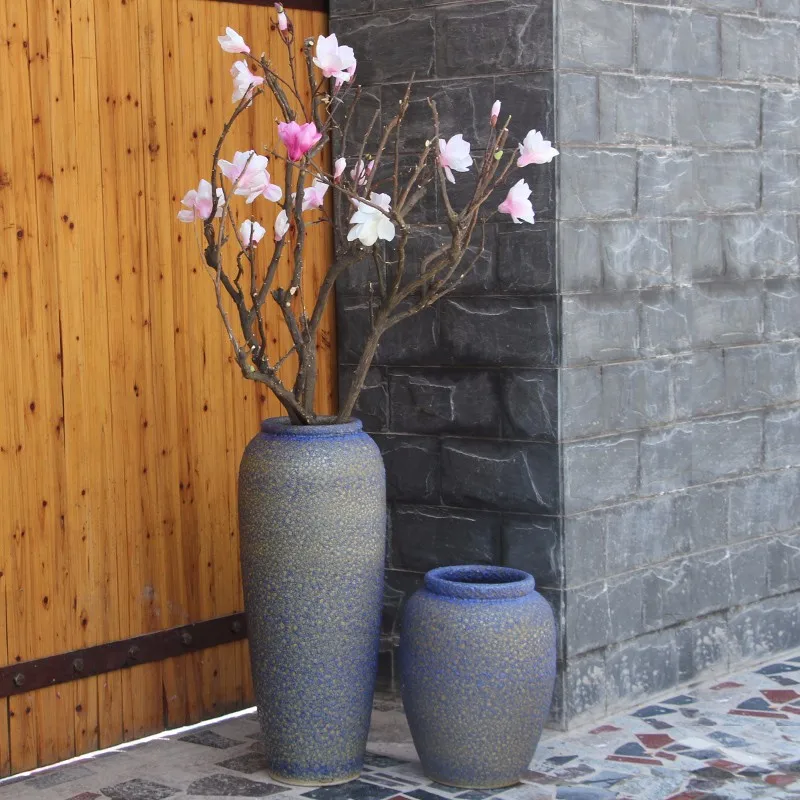 Blue Purple Contemporary Huge Floor Ceramic Vases Porcelain Bud