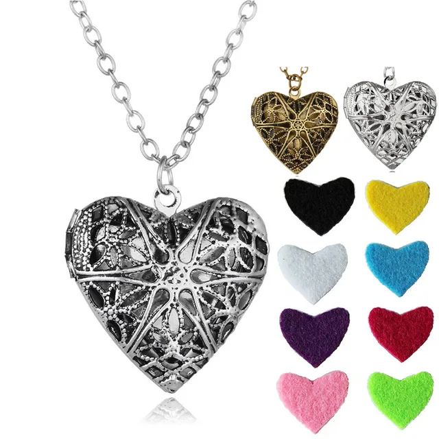 aromatherapy essential oil diffuser locket heart pendants